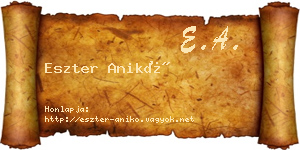 Eszter Anikó névjegykártya